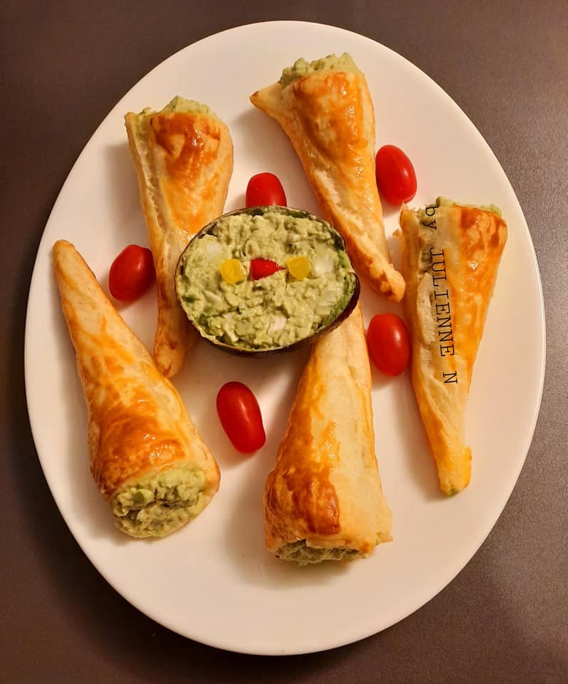 Cornets avocats/œufs à la mayonnaise