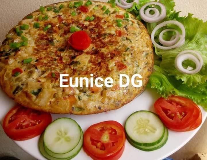 Tortilla d’igname(omelette d’igname) à la sardine et mozzarella