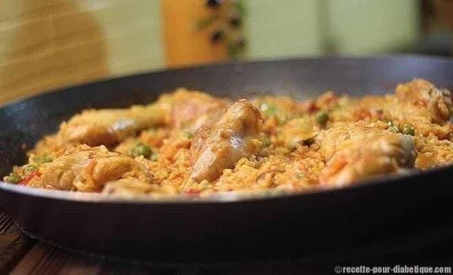 Paella sans fruits de mer(façon paella valenciana)