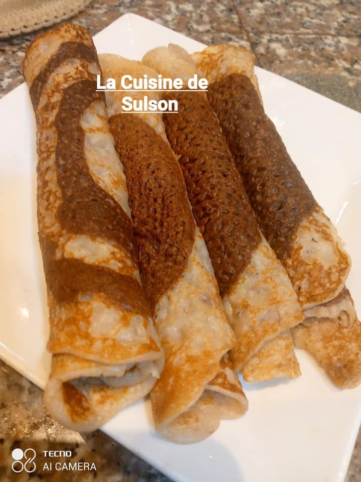 De délicieuses crêpes marbrées pour le petit déjeuner