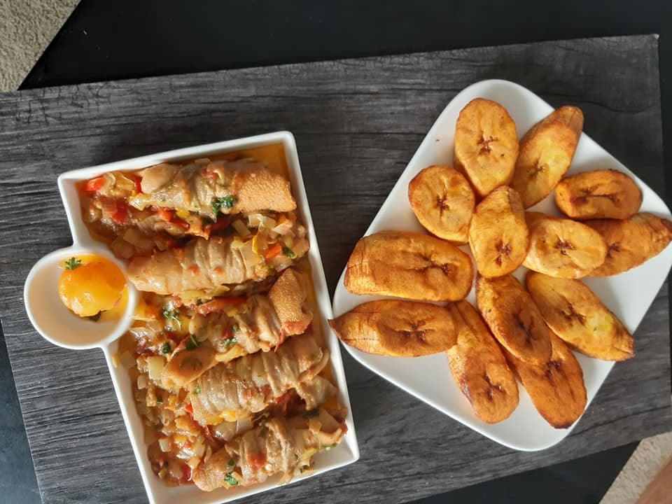 Tripes accompagnées de plantain mûrs frits