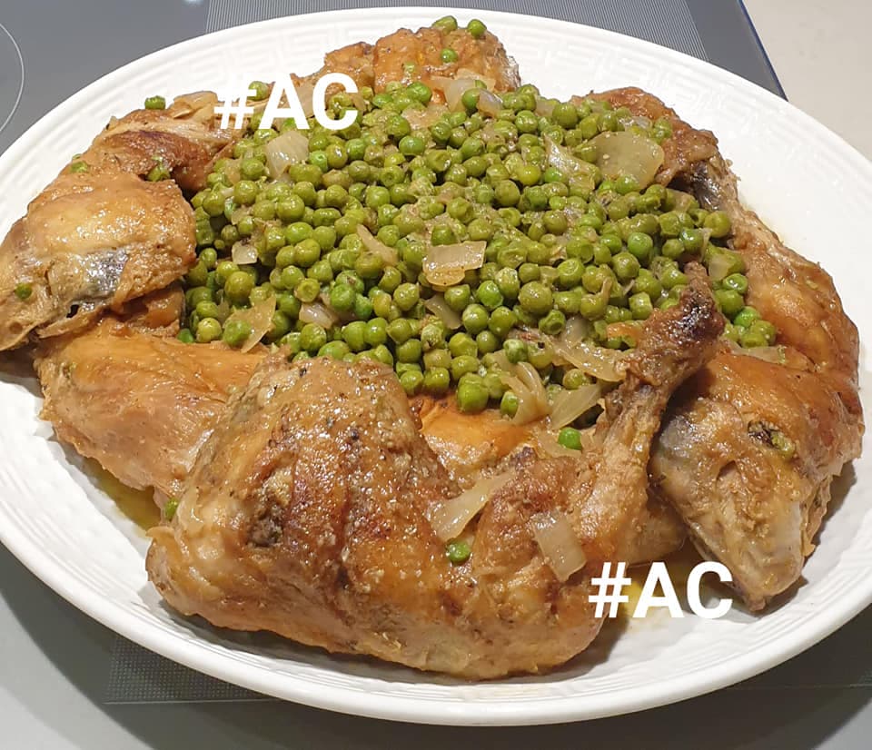 Cuisses de poulet aux petits pois