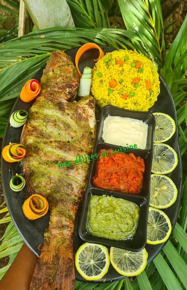 Carpes au four et son riz coloré