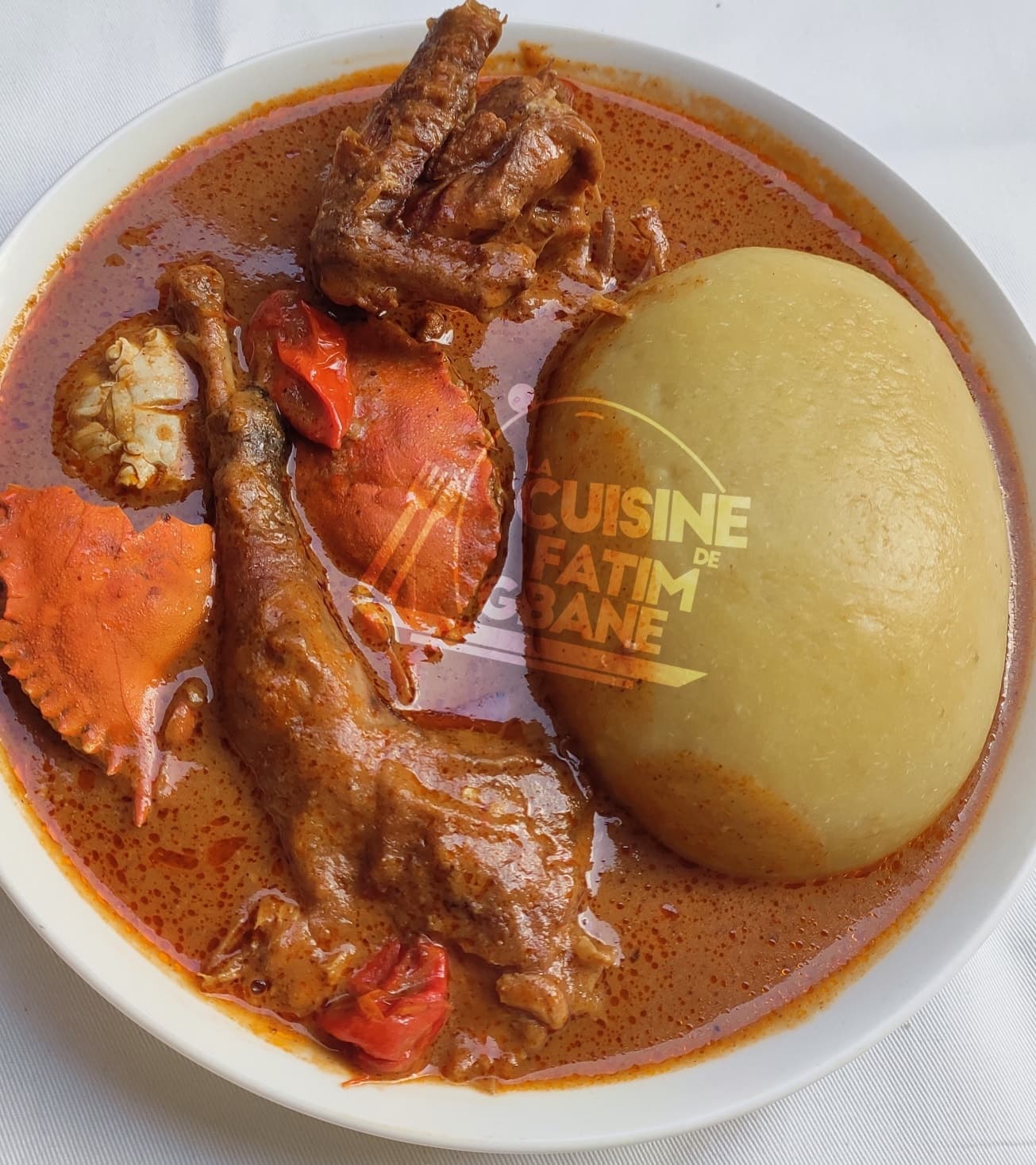 Du foutou Ă la sauce arachide pour ce midi đ