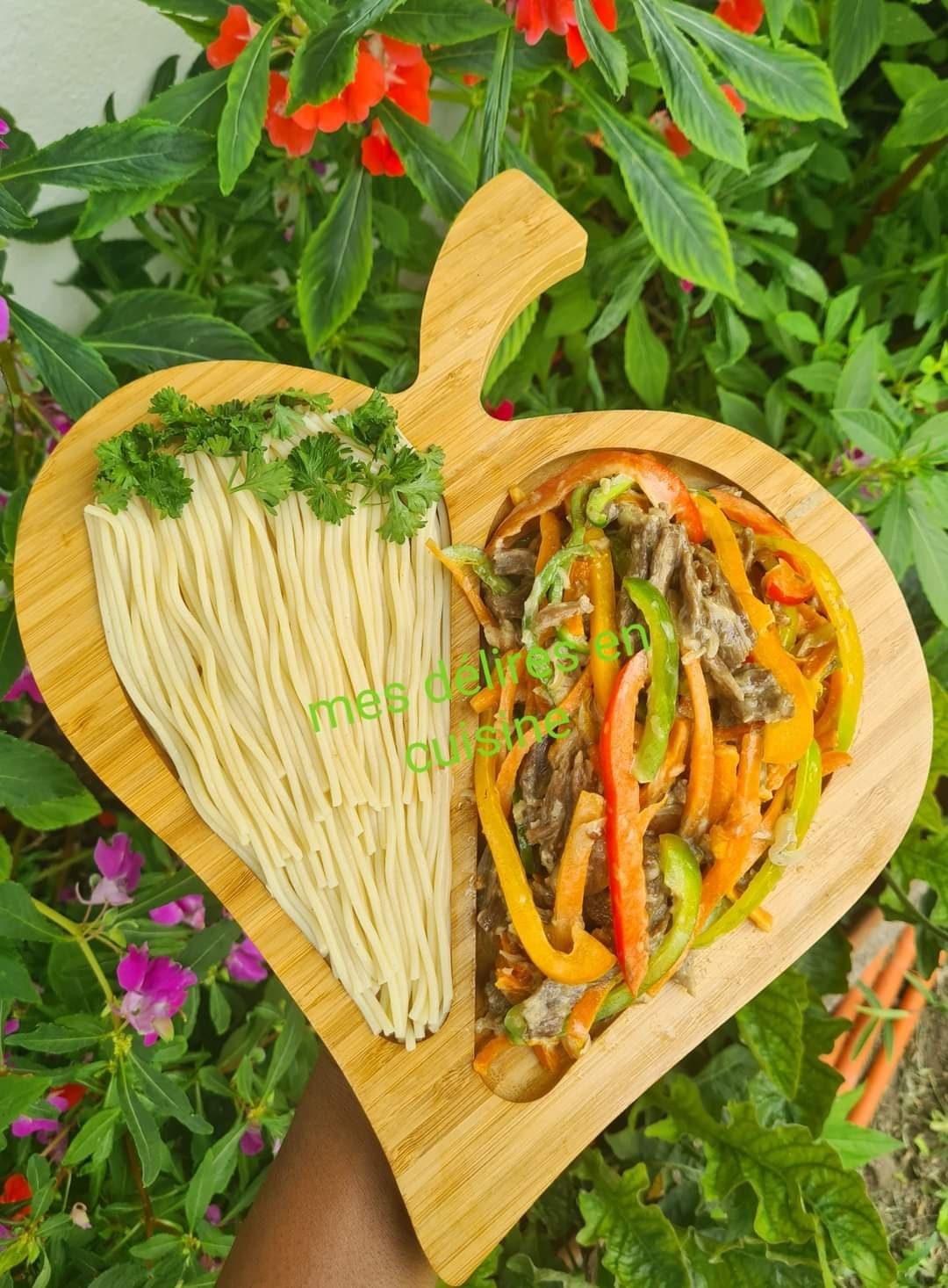 Emincé de boeuf à la crème fraîche