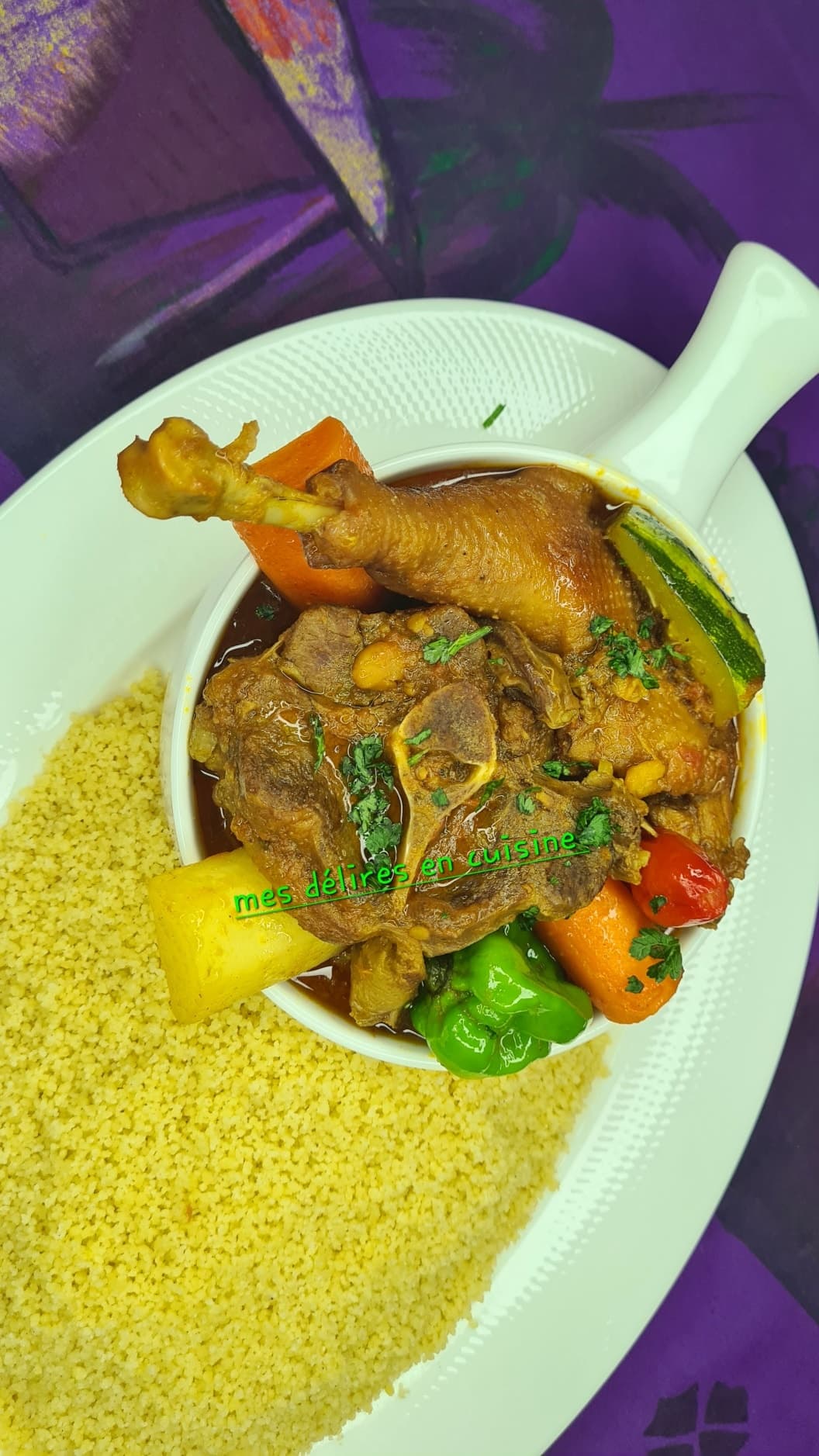 Couscous festif au poulet et mouton : recette familiale
