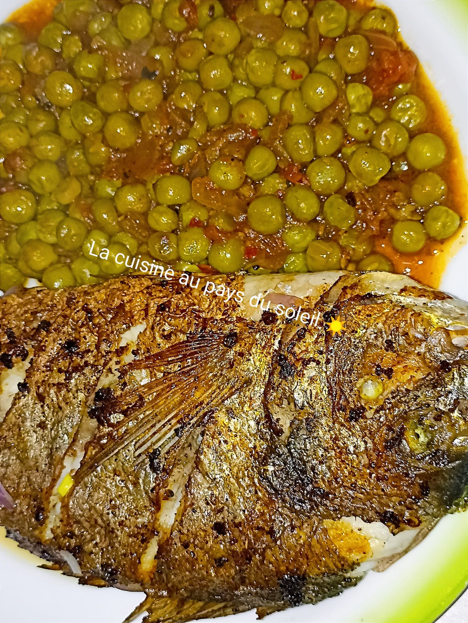 Daurade frit / petits pois sautés