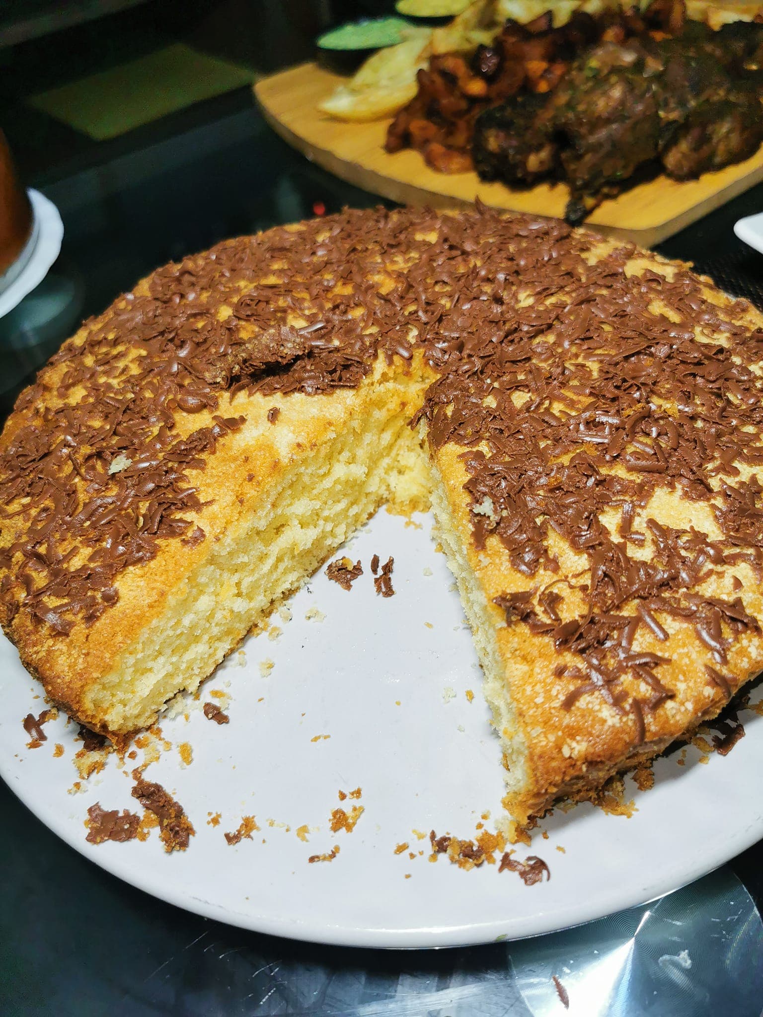 Gâteaux au céréalac recouvert de chocolat râpé.