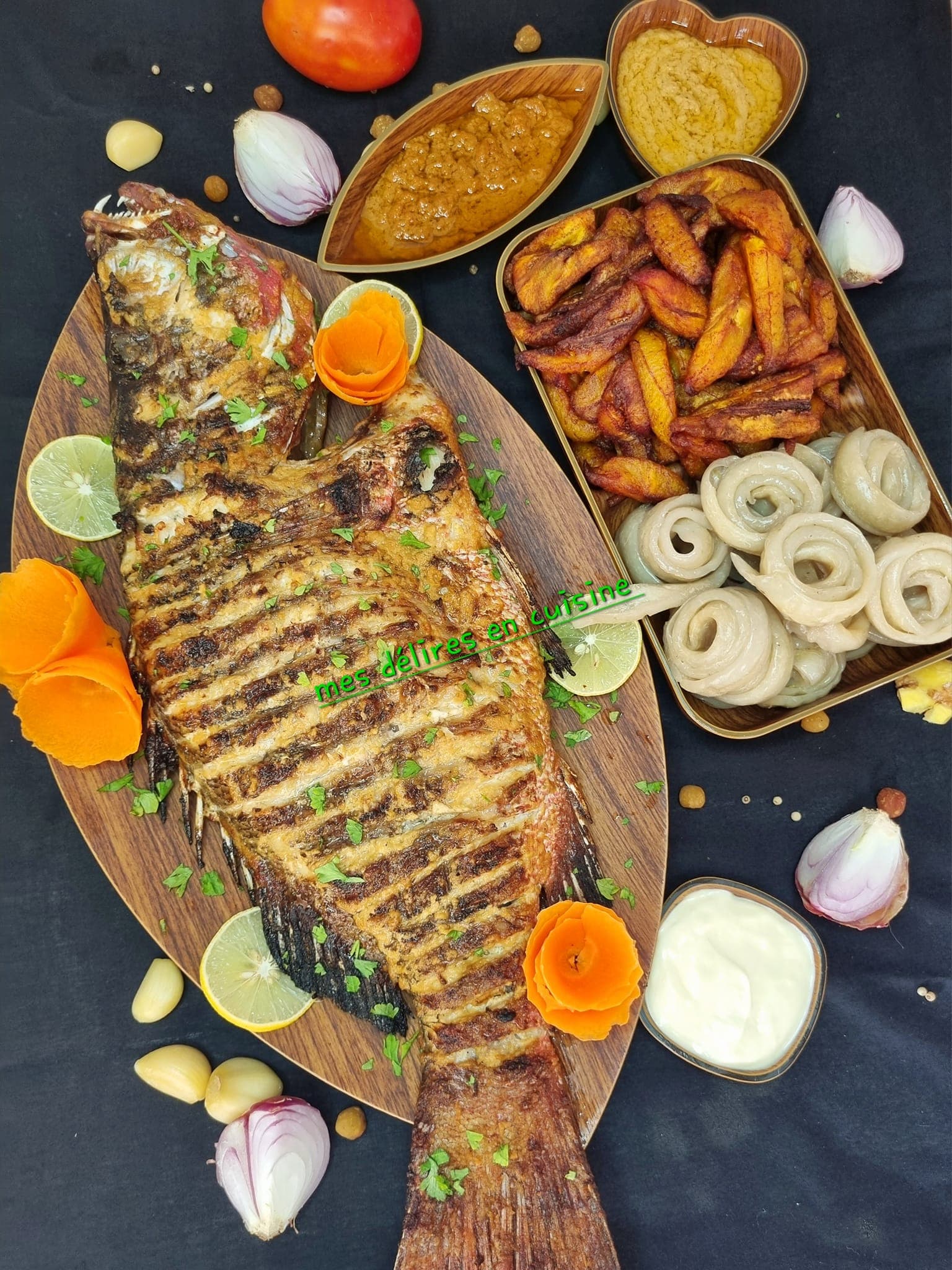 Carpe rouge grillée