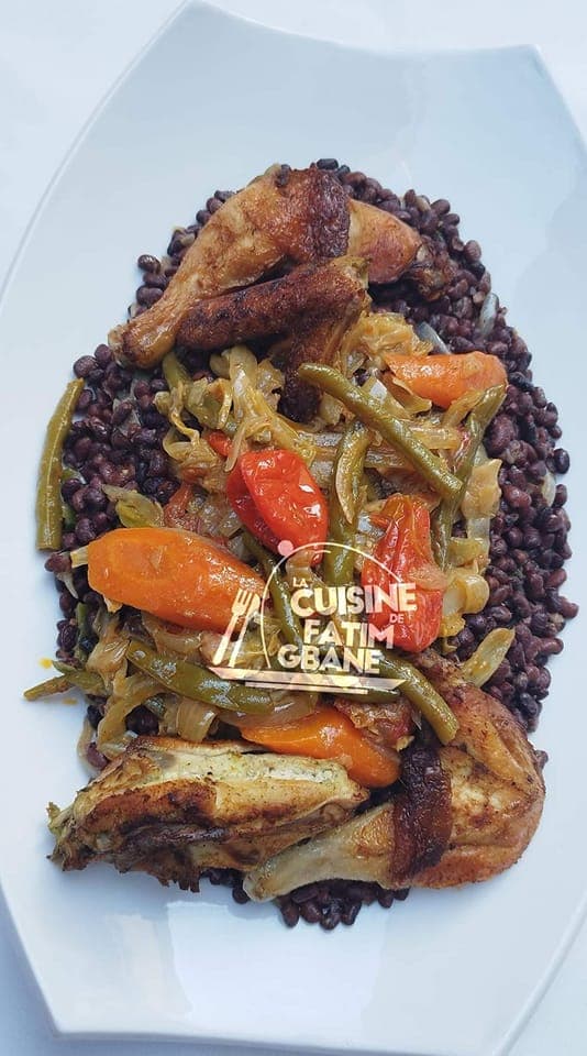 Haricots rouge avec son sauté de viande au légumes