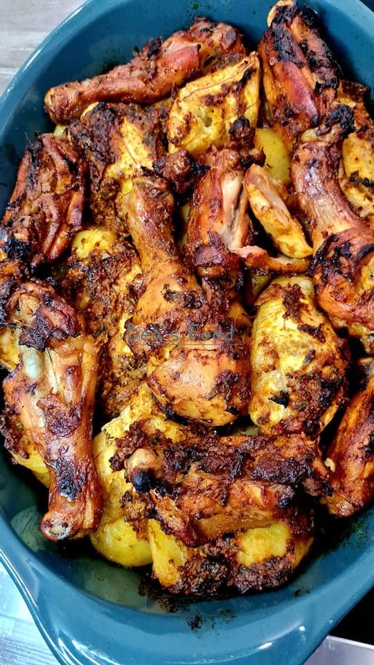 Poulet aux pommes de terre sautées au four