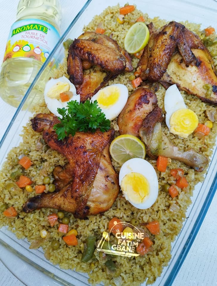 Riz gras au poulet : recette africaine