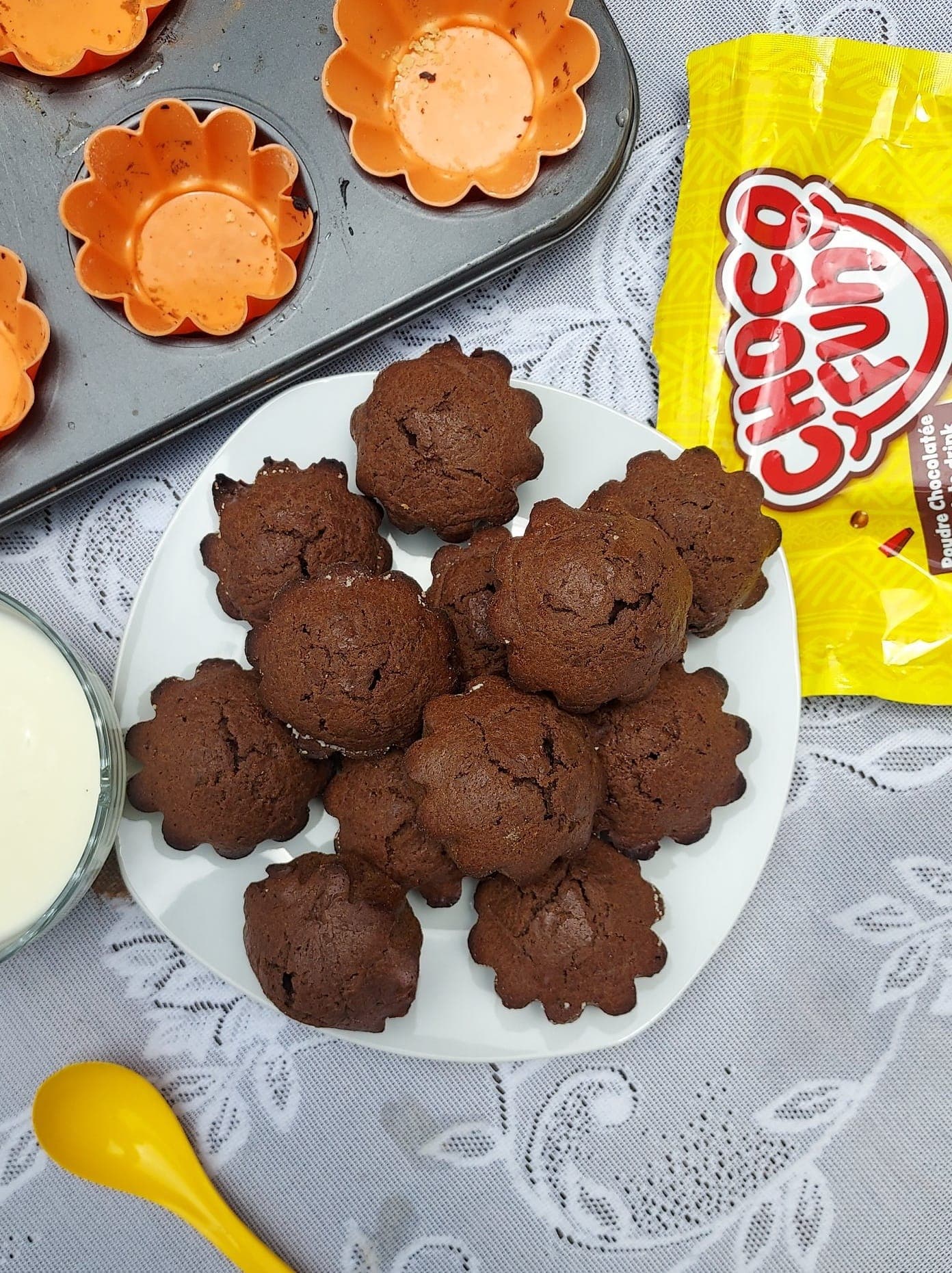 Muffins au chocolat en poudre : recette moelleuse