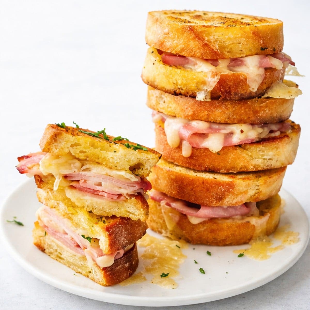 Croque-monsieur à l’ail doré