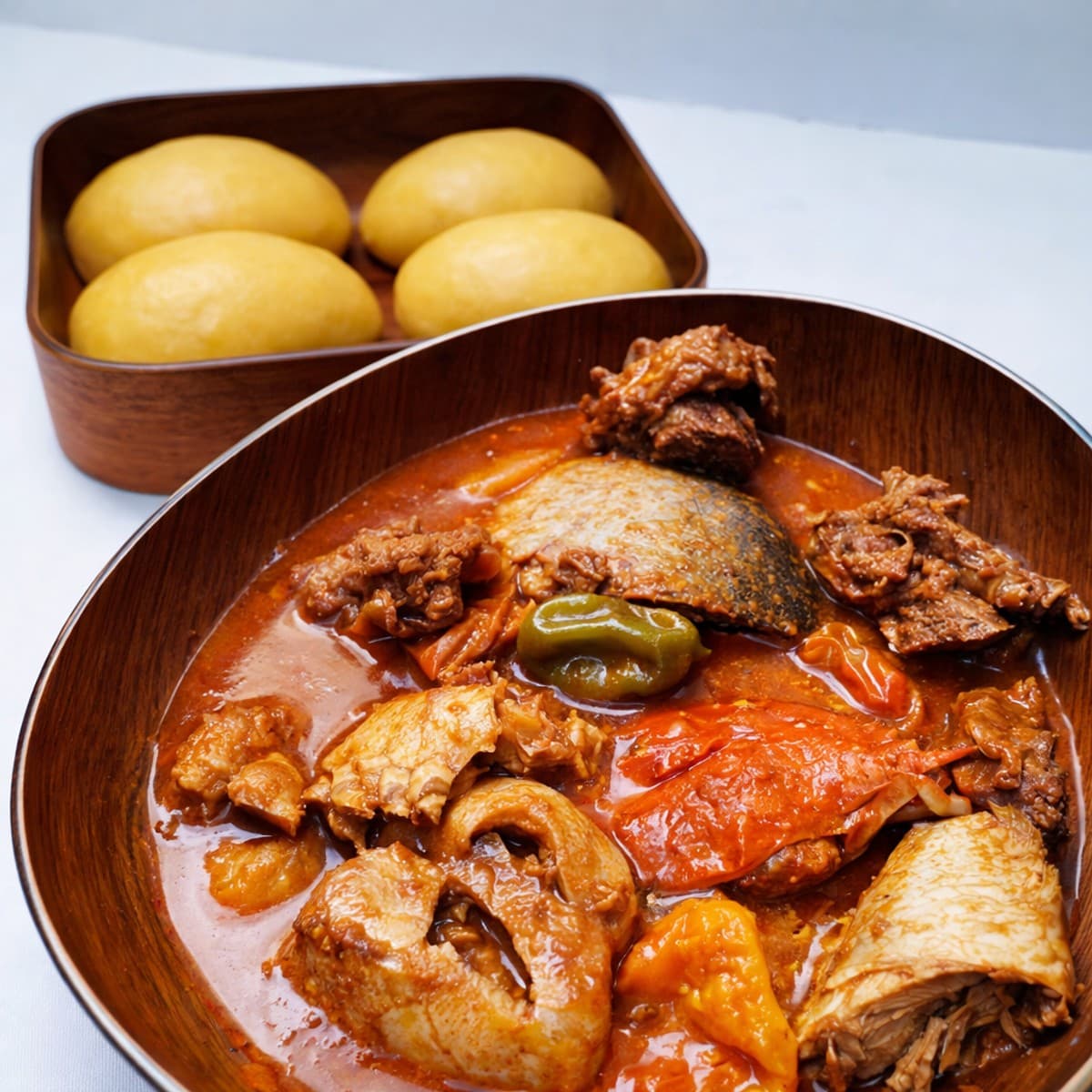 Du foutou à la délicieuse sauce claire.