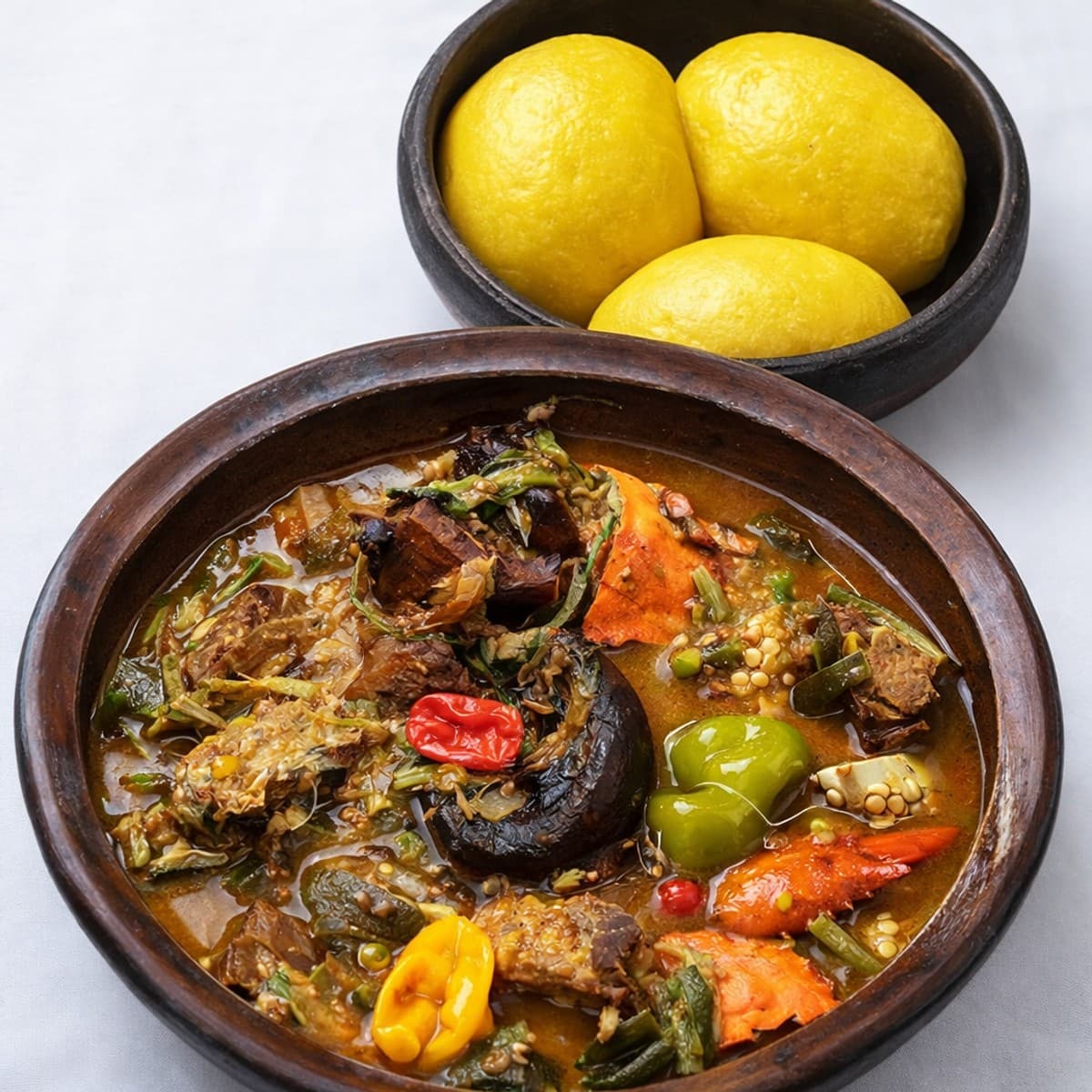 Foutou banane à la sauce gombo : recette