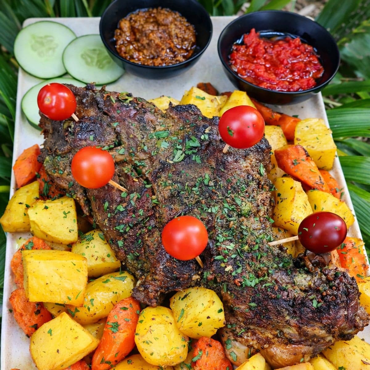 Gigot de mouton mariné au lait