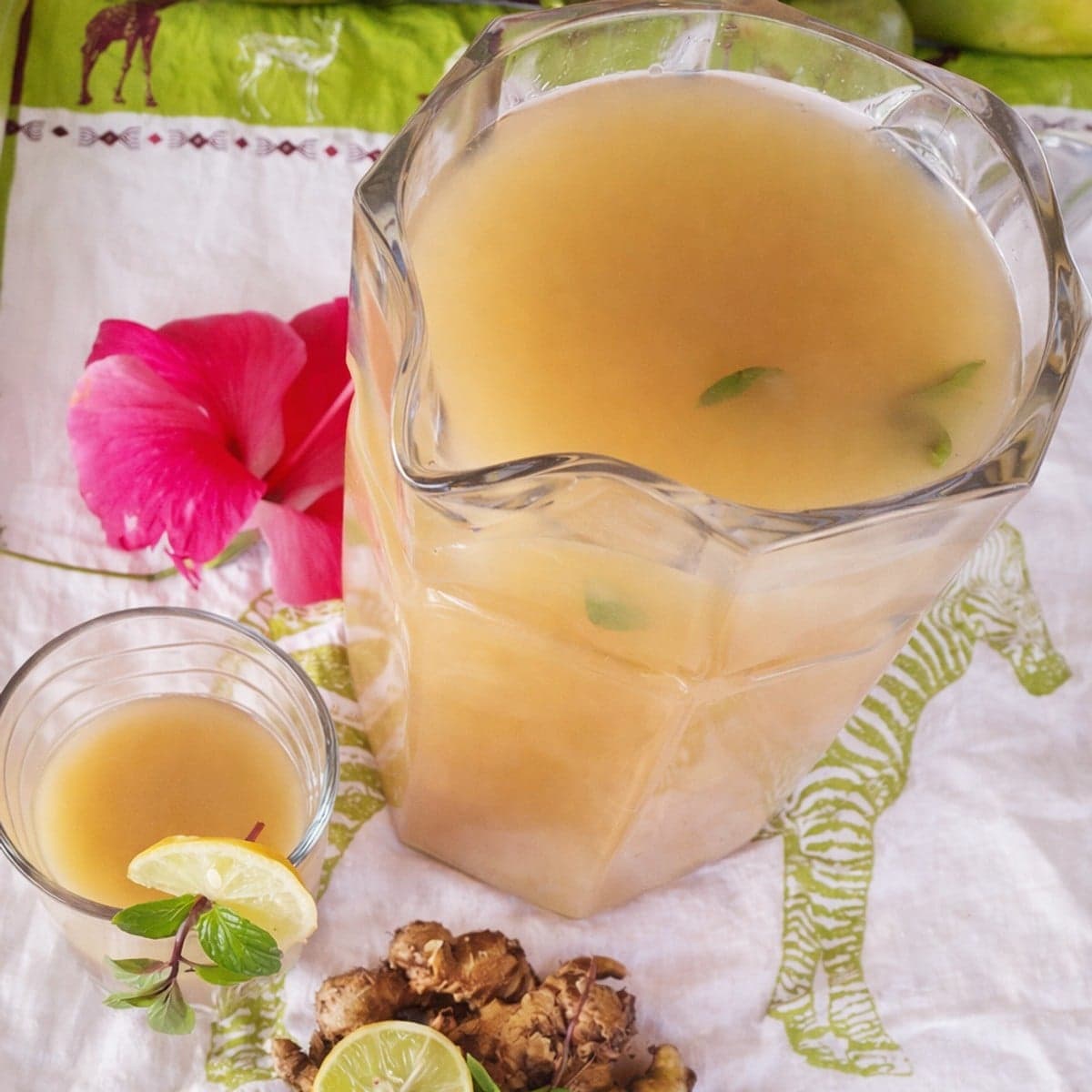 Jus de gingembre à la menthe