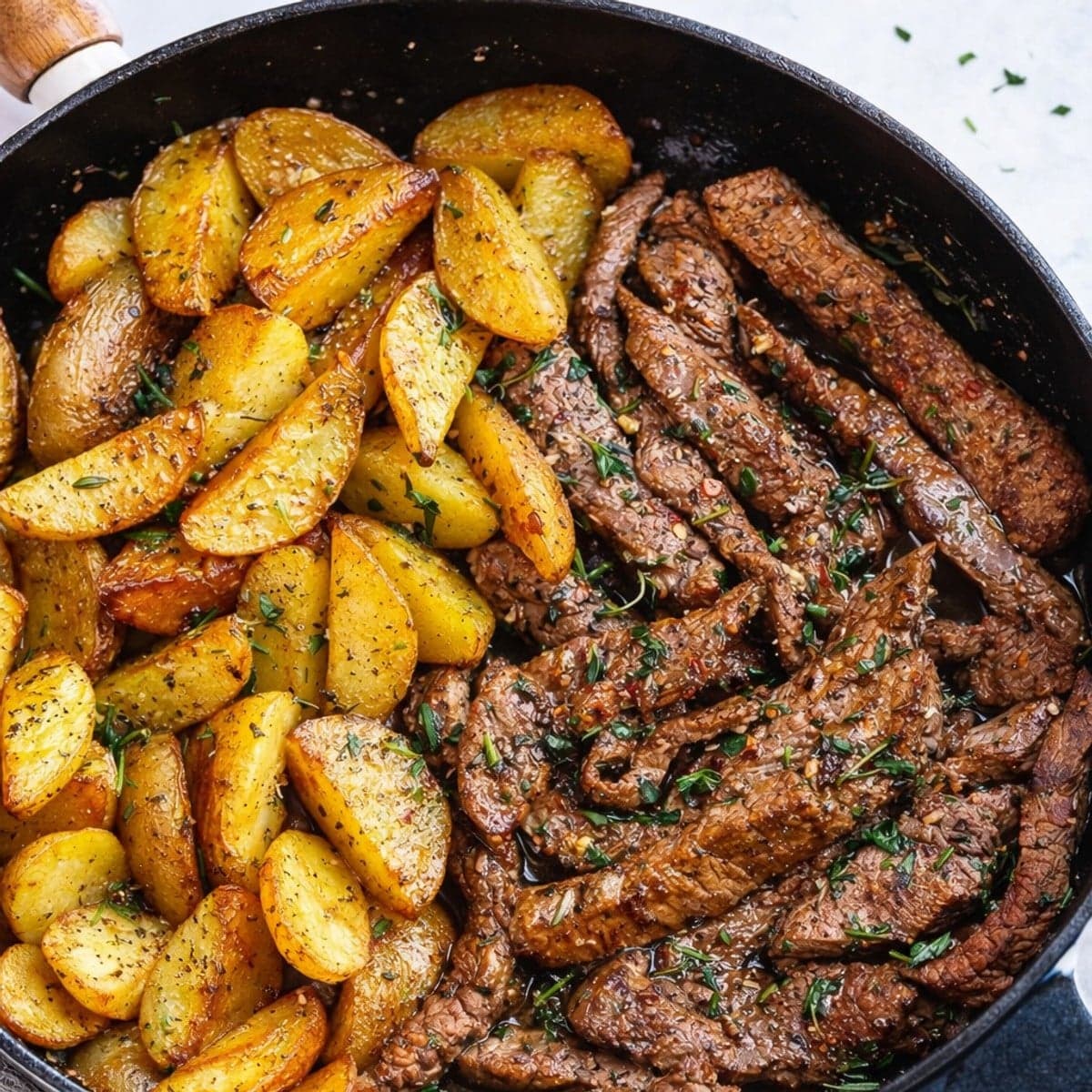 Pommes de terre sautées au bœuf