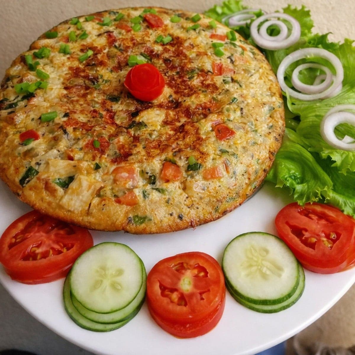 Tortilla d’igname(omelette d’igname) à la sardine et mozzarella