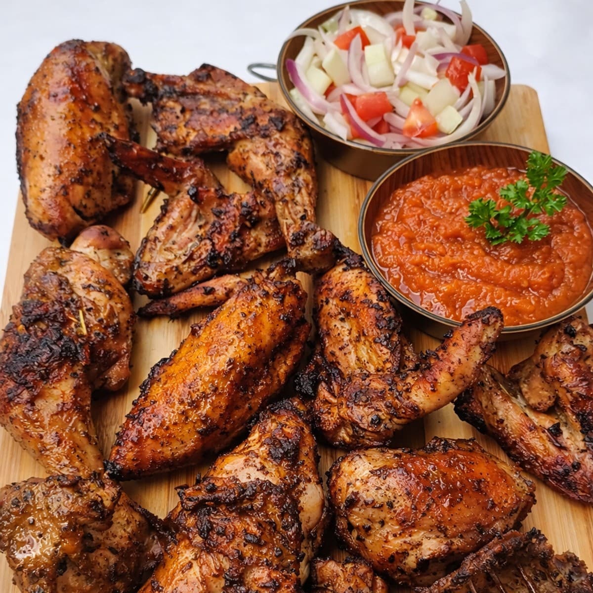 De délicieux poulets braisés