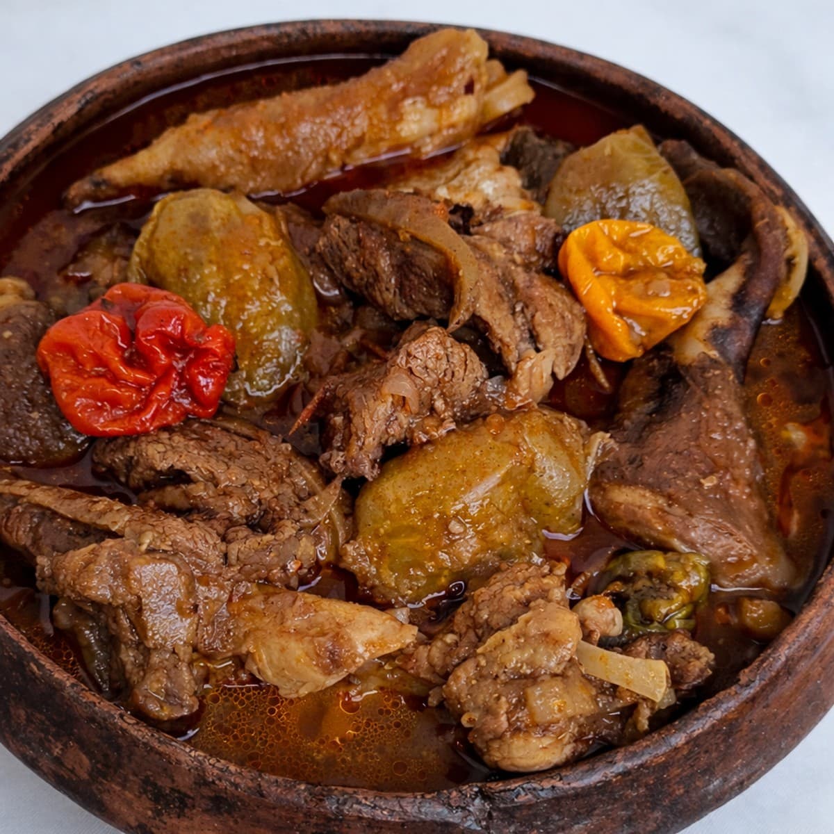 De la soupe de pattes et tête et tripes de mouton