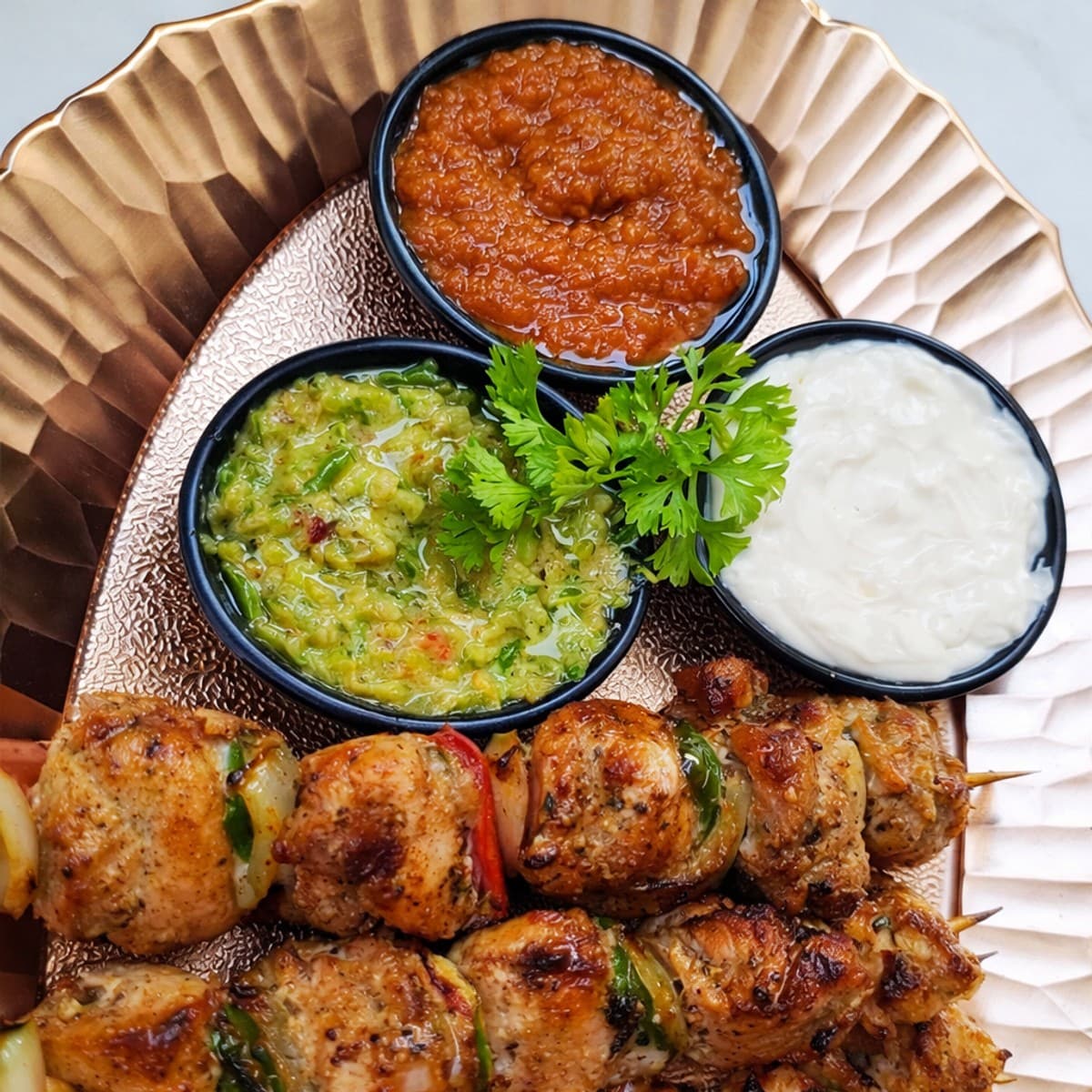 Des brochettes de poulet