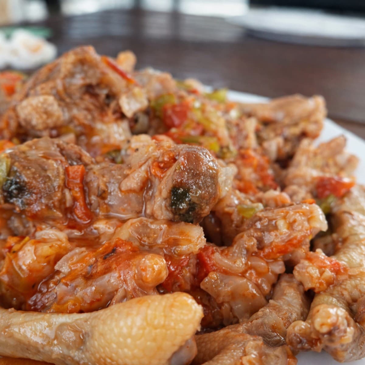 Gésiers et patte de poulet sautés