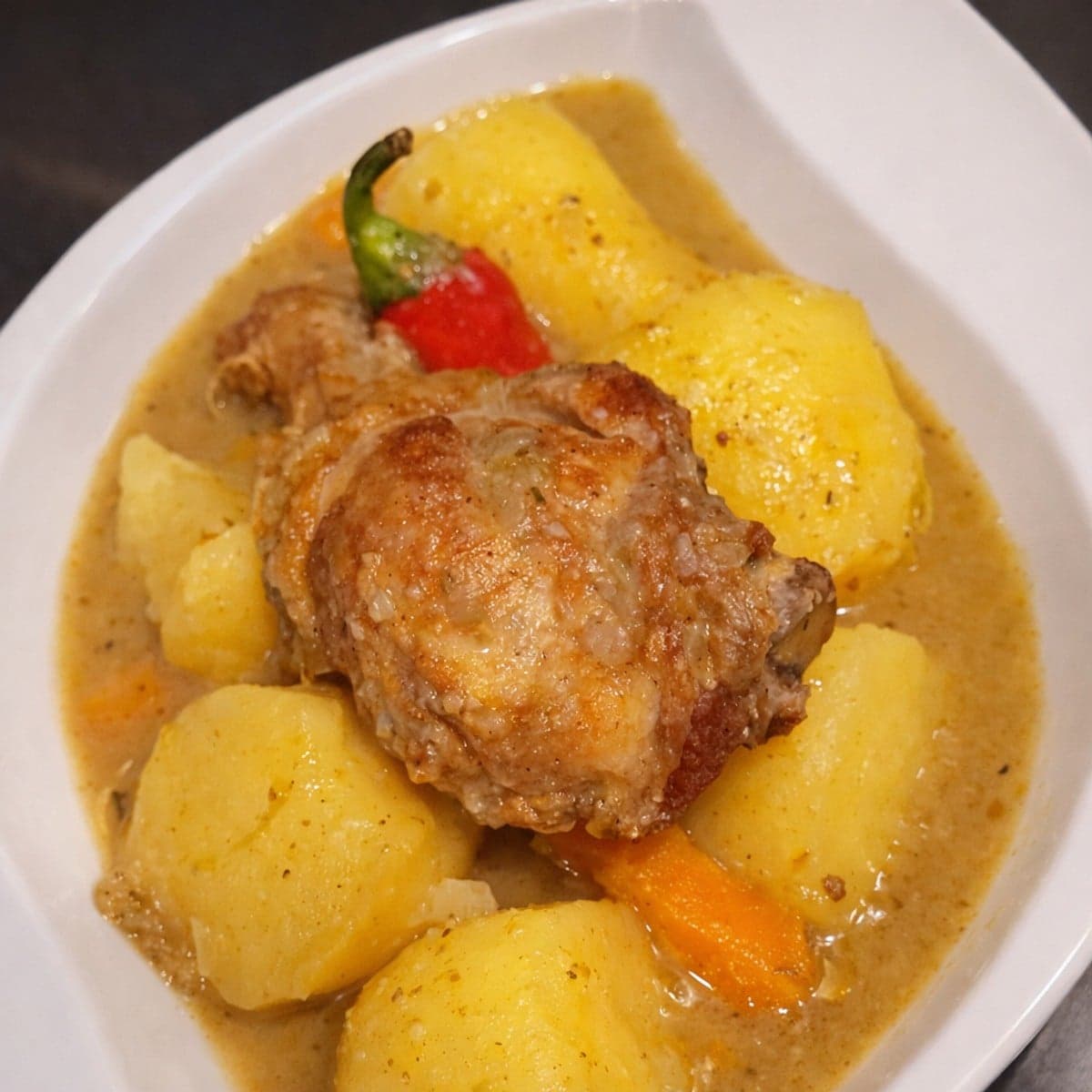 Petit bouillon de pomme au poulet