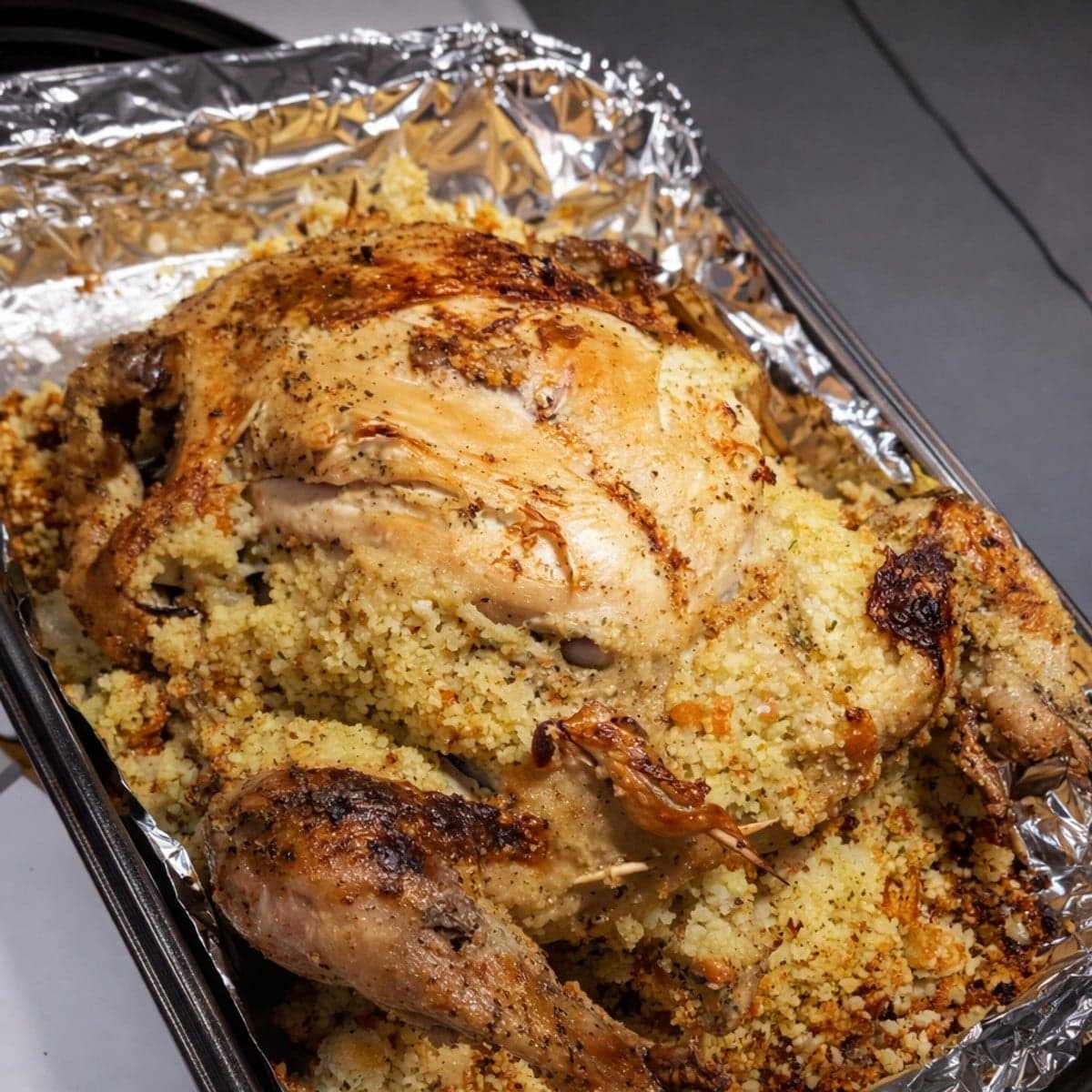 Poulet fourré au couscous arabe
