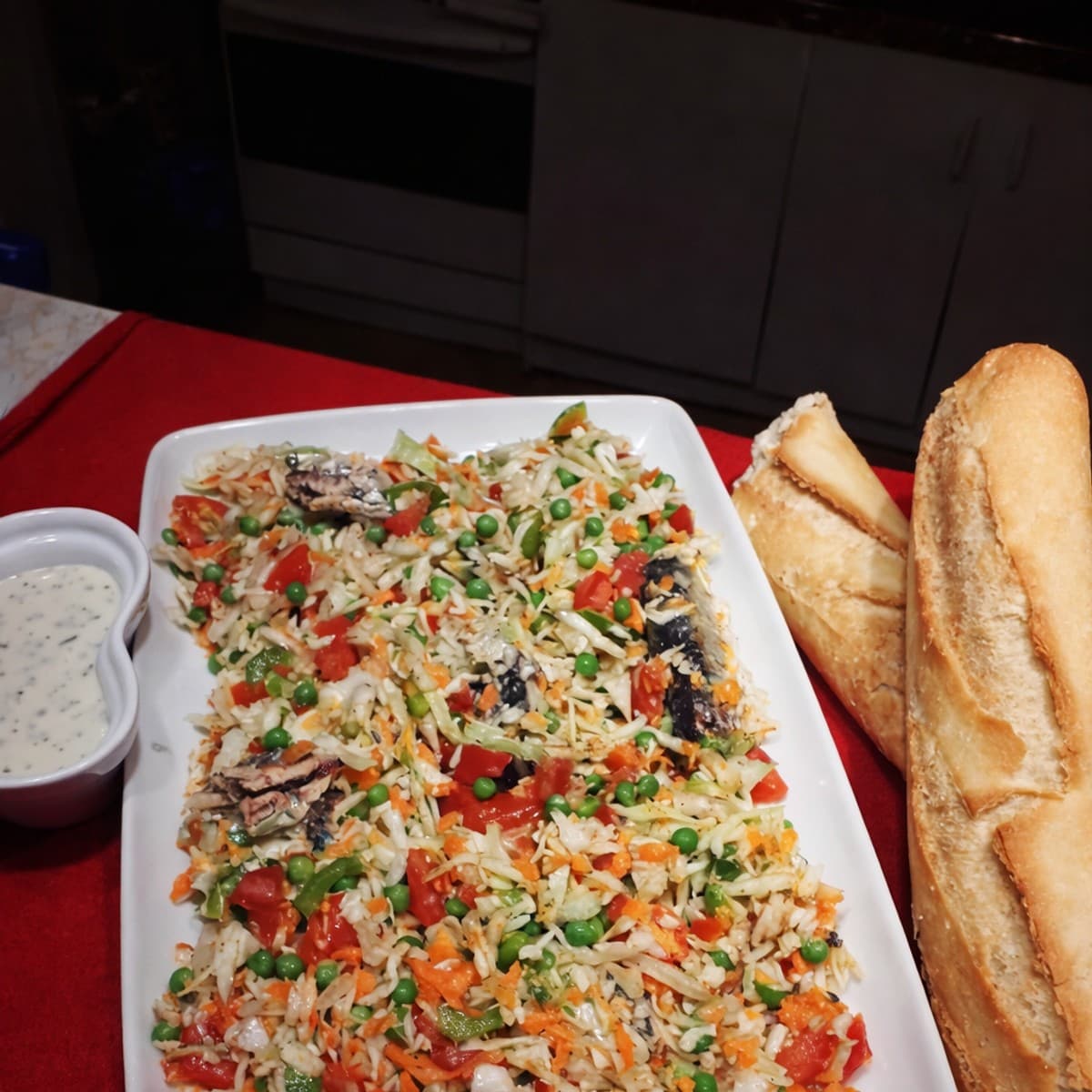 Salade de chou à la sardine à l’huile