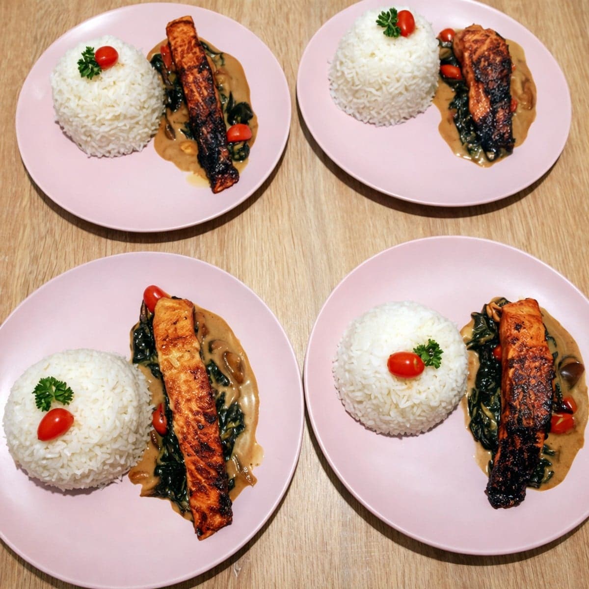 Saumon teriyaki et crème à la Toscane
