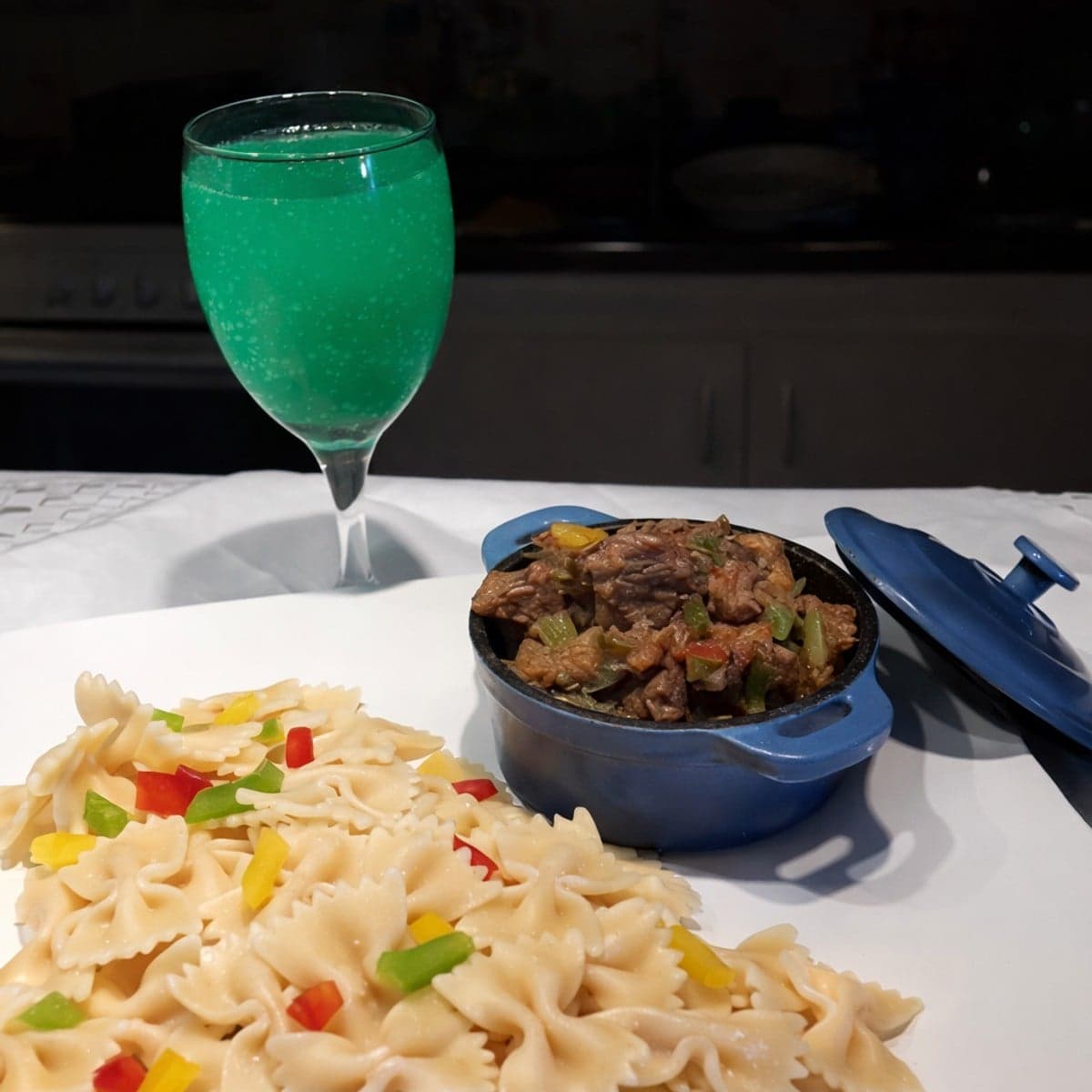 Sauté de boeuf et ses farfalle