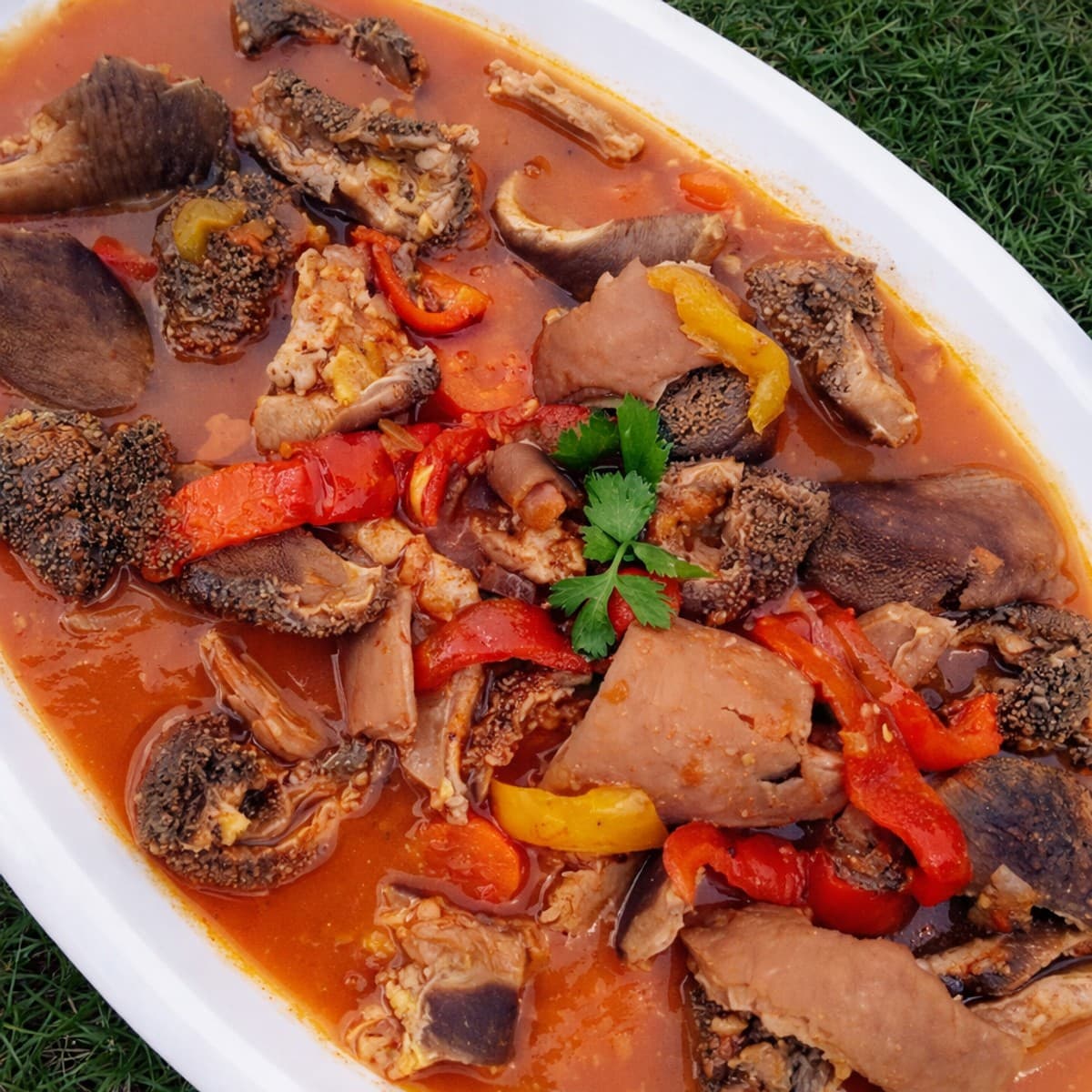 Soupe de tripes de bœuf aux poivrons