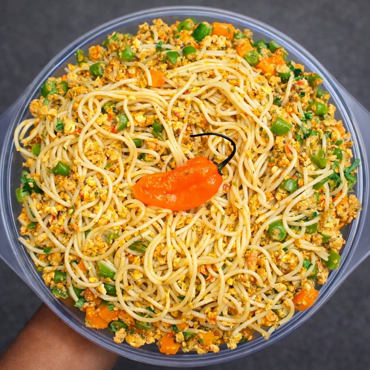 Spaghetti sautés aux œufs