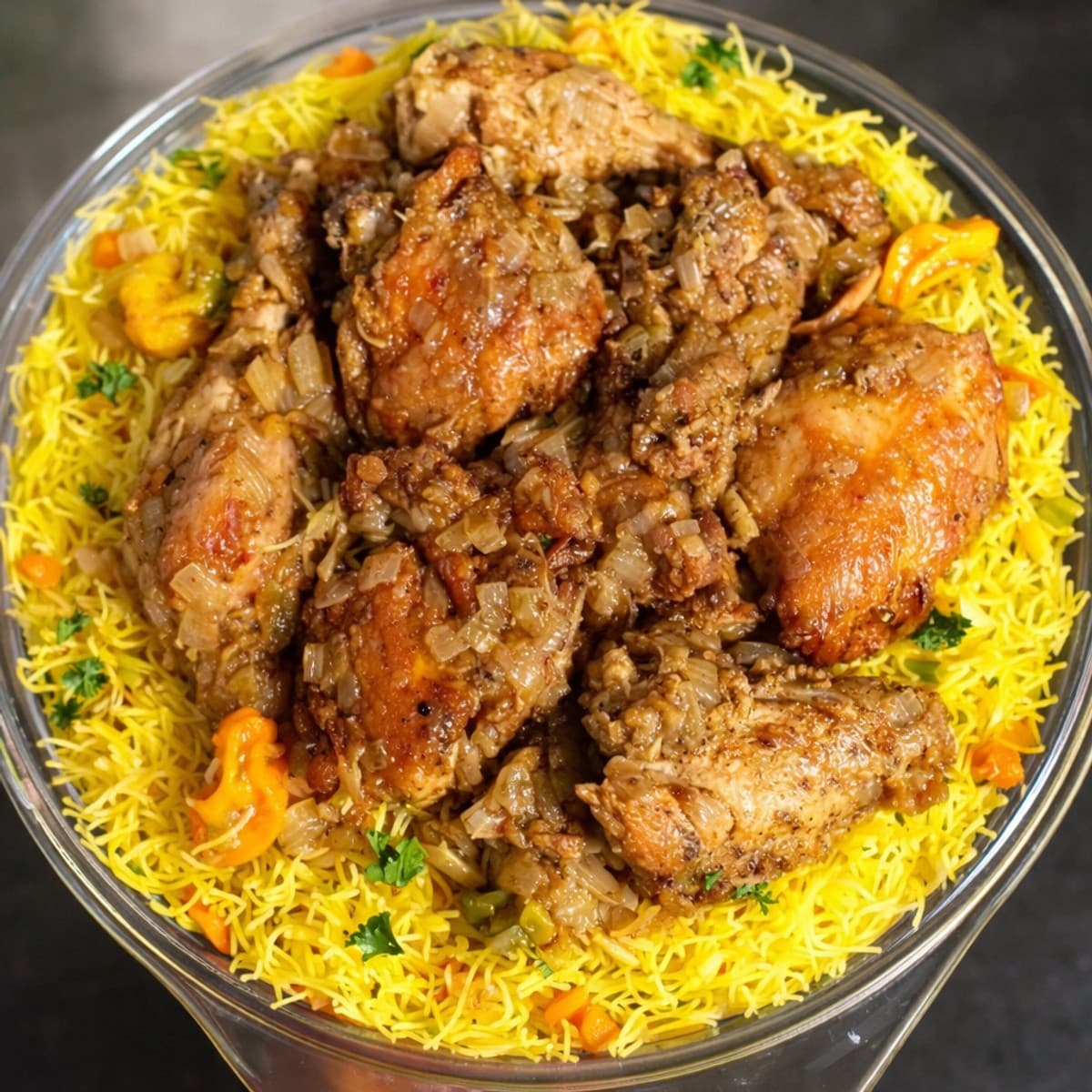 Vermicelles au curry et au Poulet