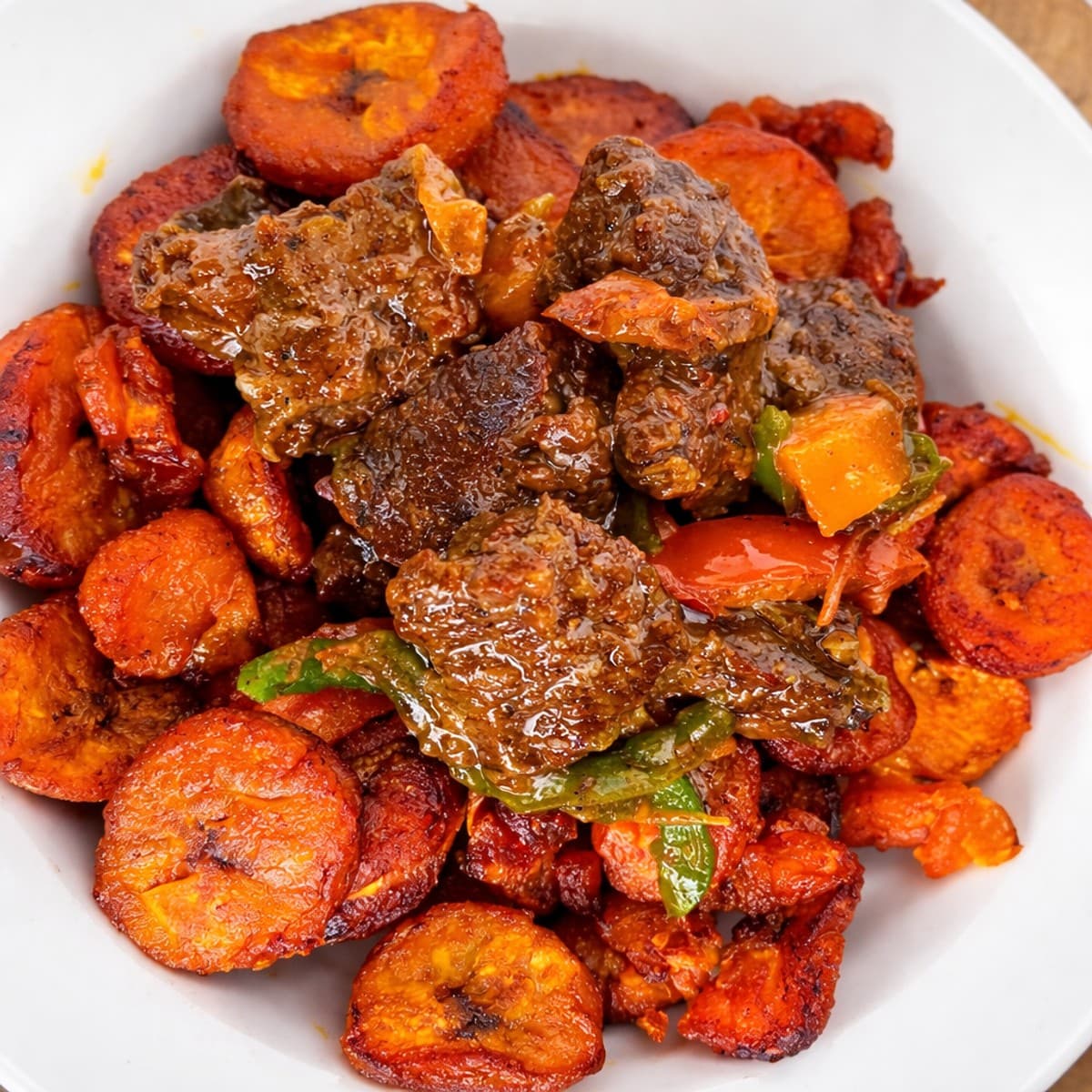 Banane plantain et viande de bœuf
