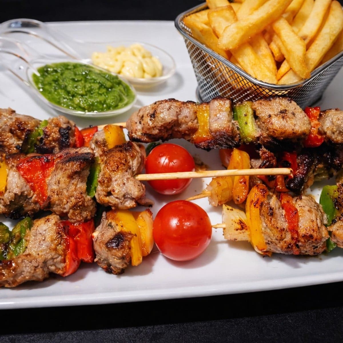 Brochettes de bœuf et frites : recette grillée