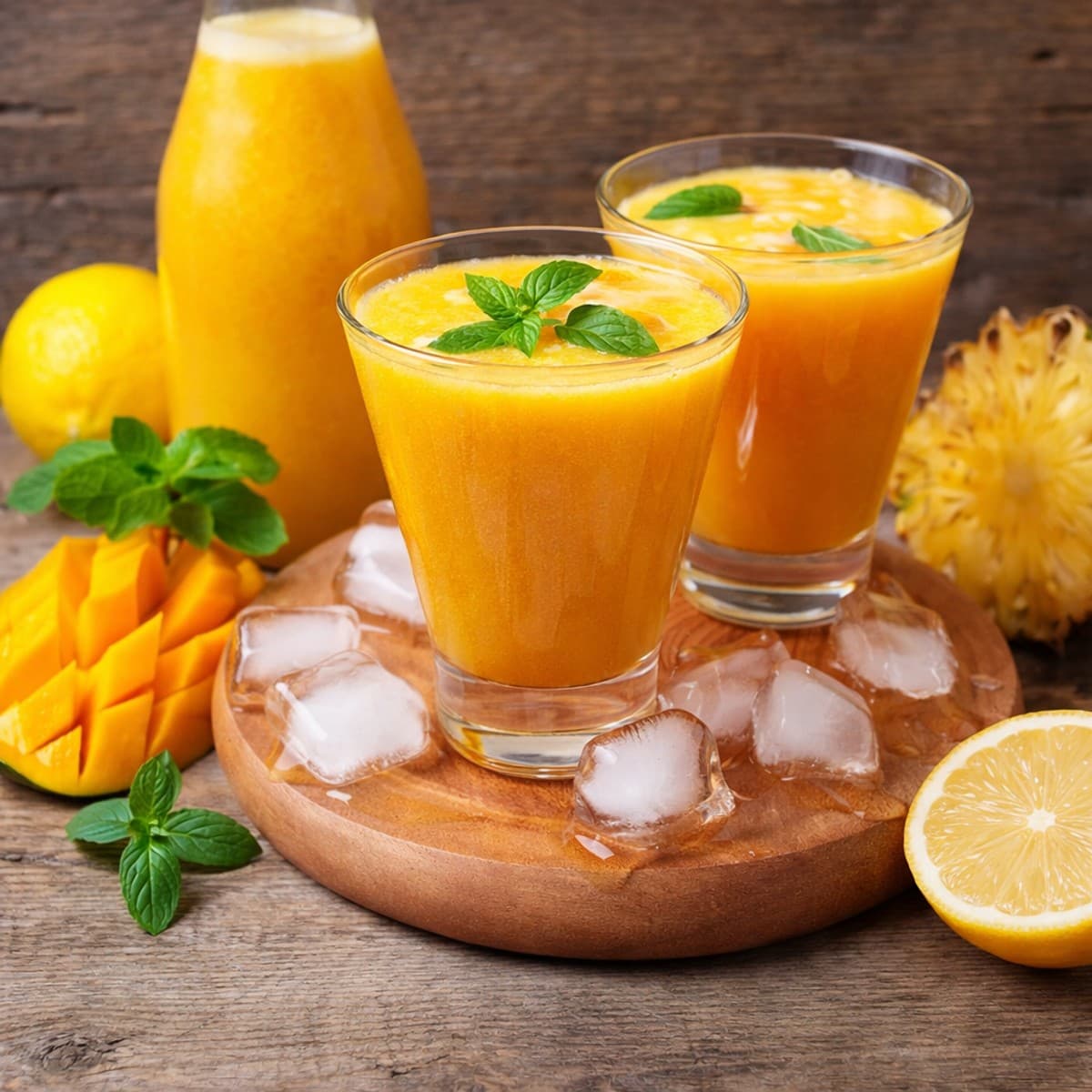 Cocktail de mangue,orange et ananas