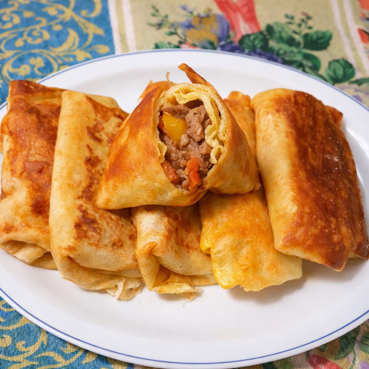 Crêpes salées à la viande hachée