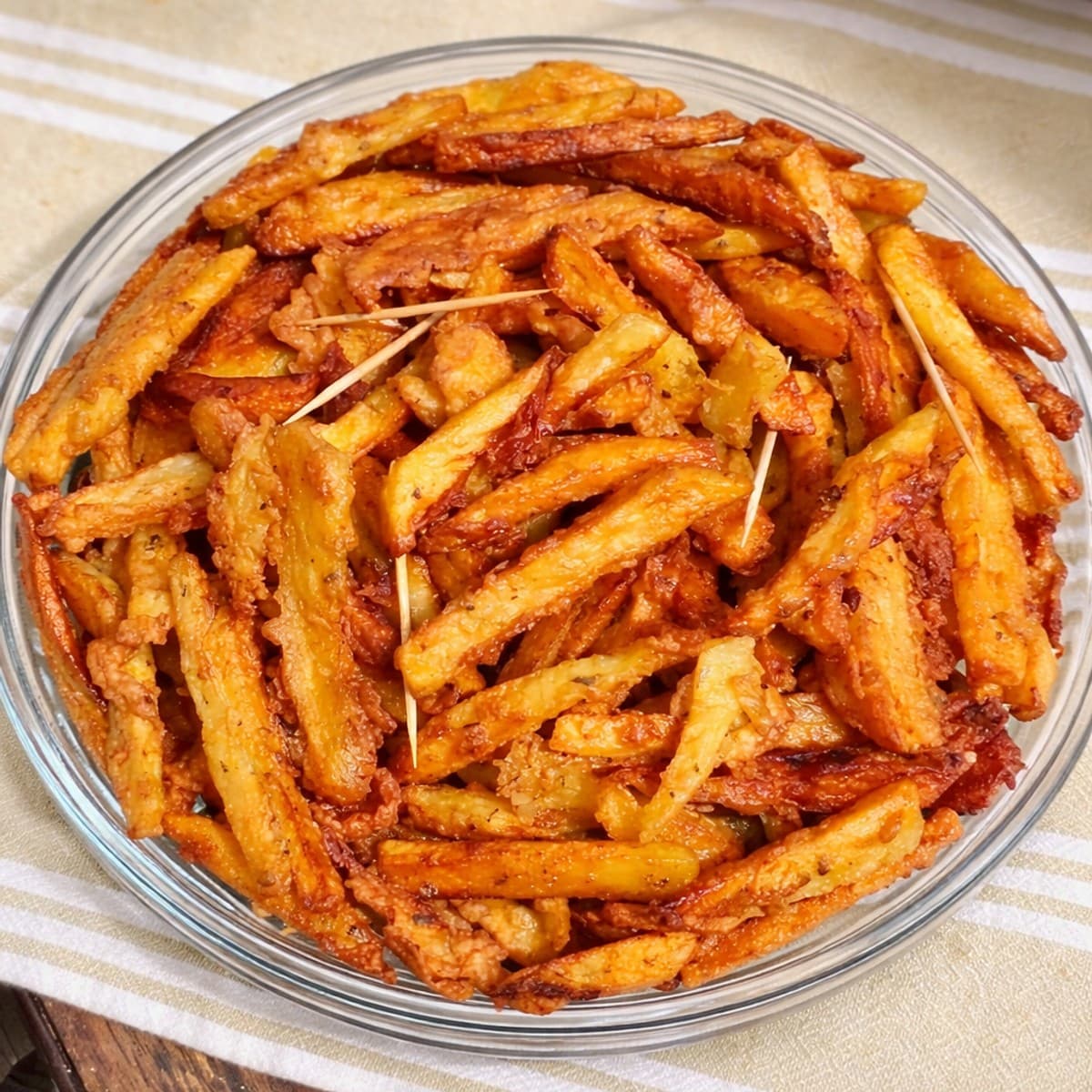 Frittes de pommes de terre aux oeufs croustillante