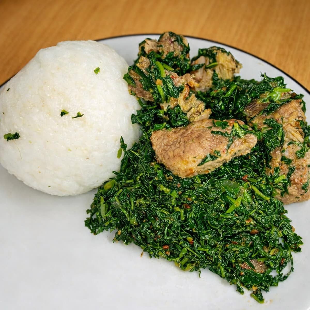 Fufu corn and djamadjama