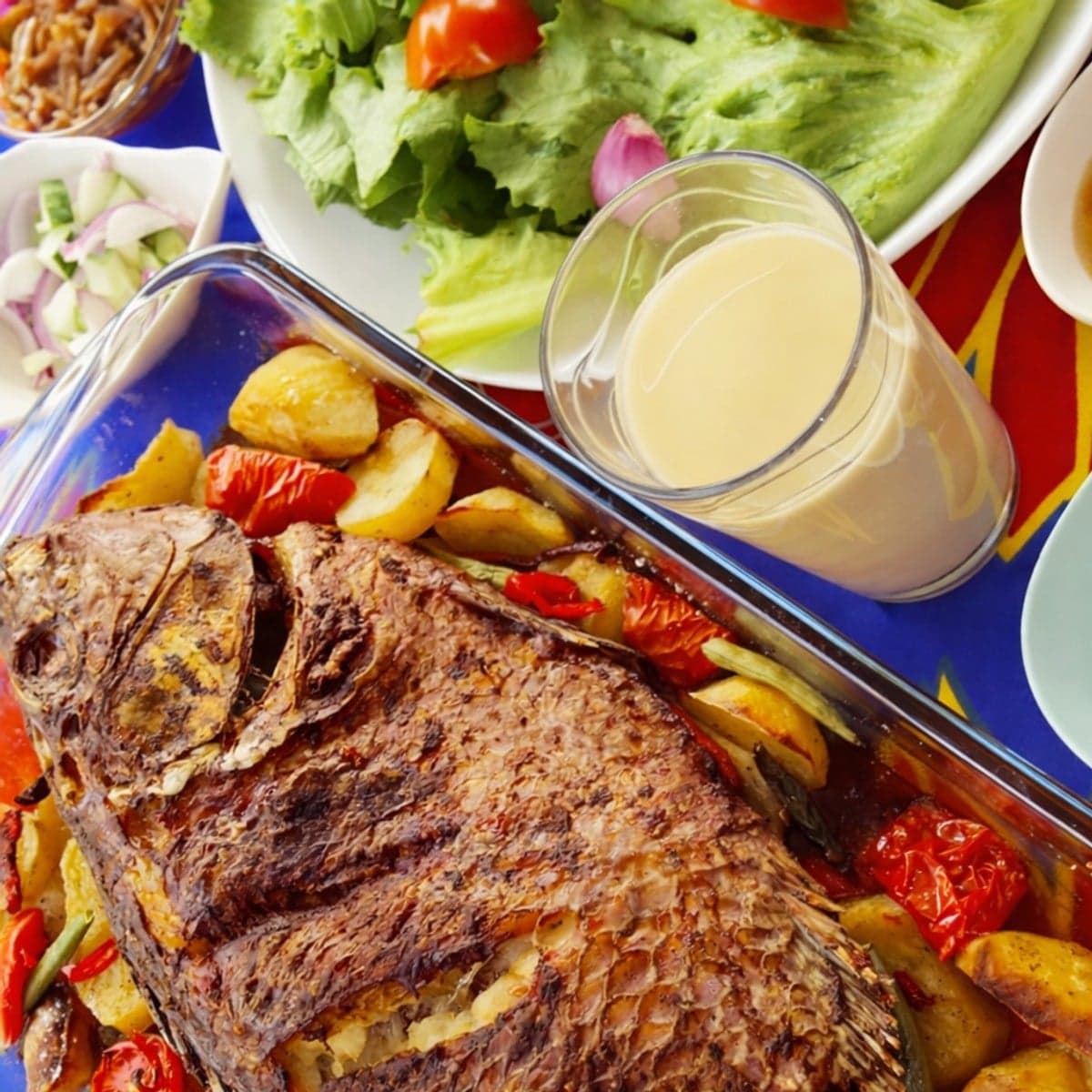 Pomme de terre et poisson au four