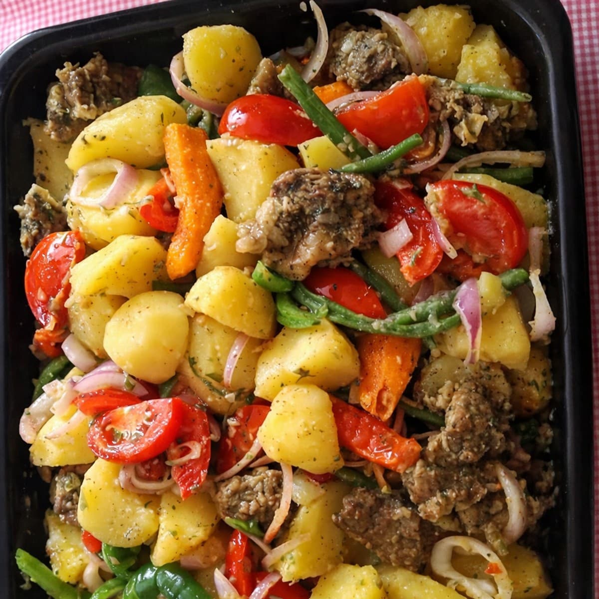 Pomme de terre aux légumes au four