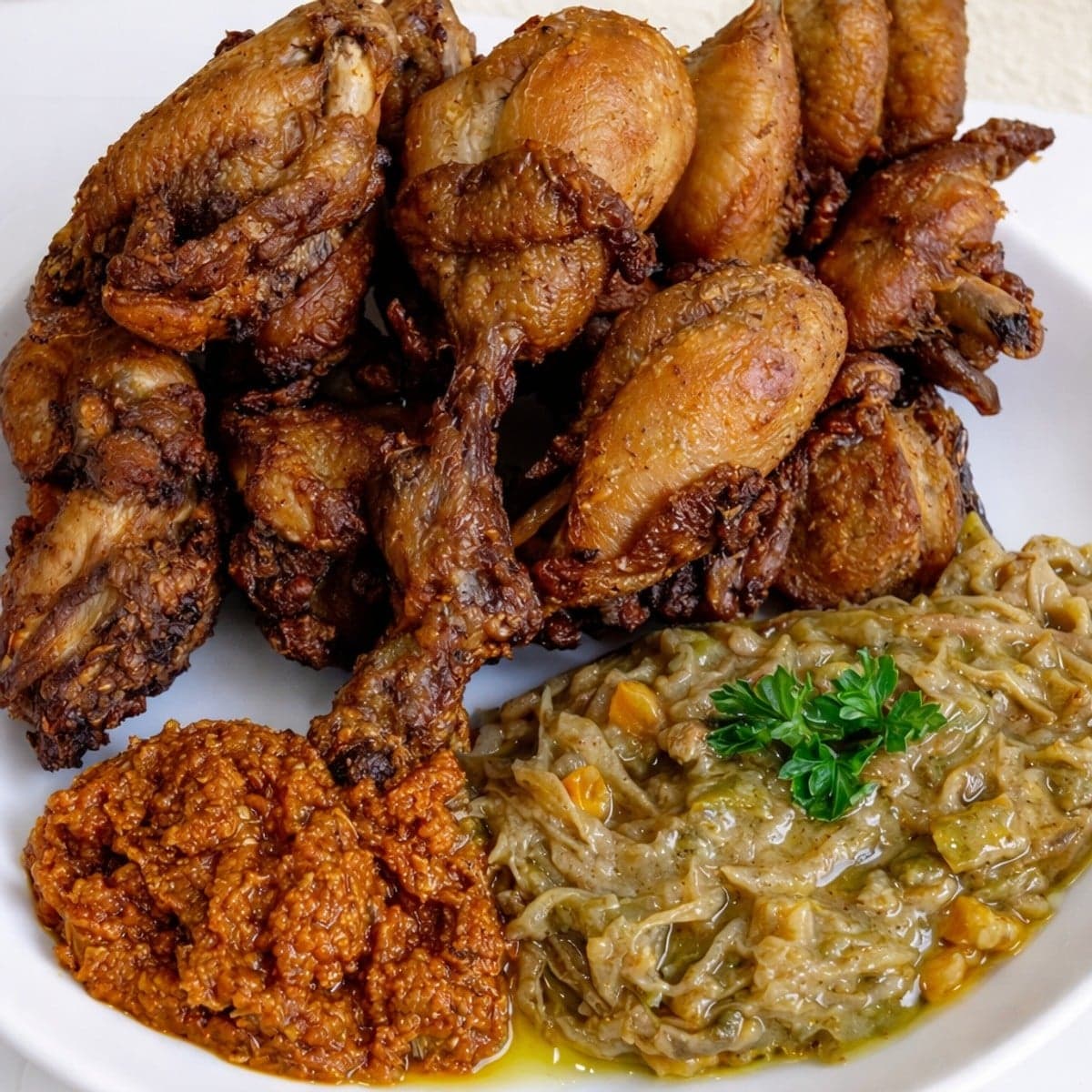 Poulet frit bien mariné