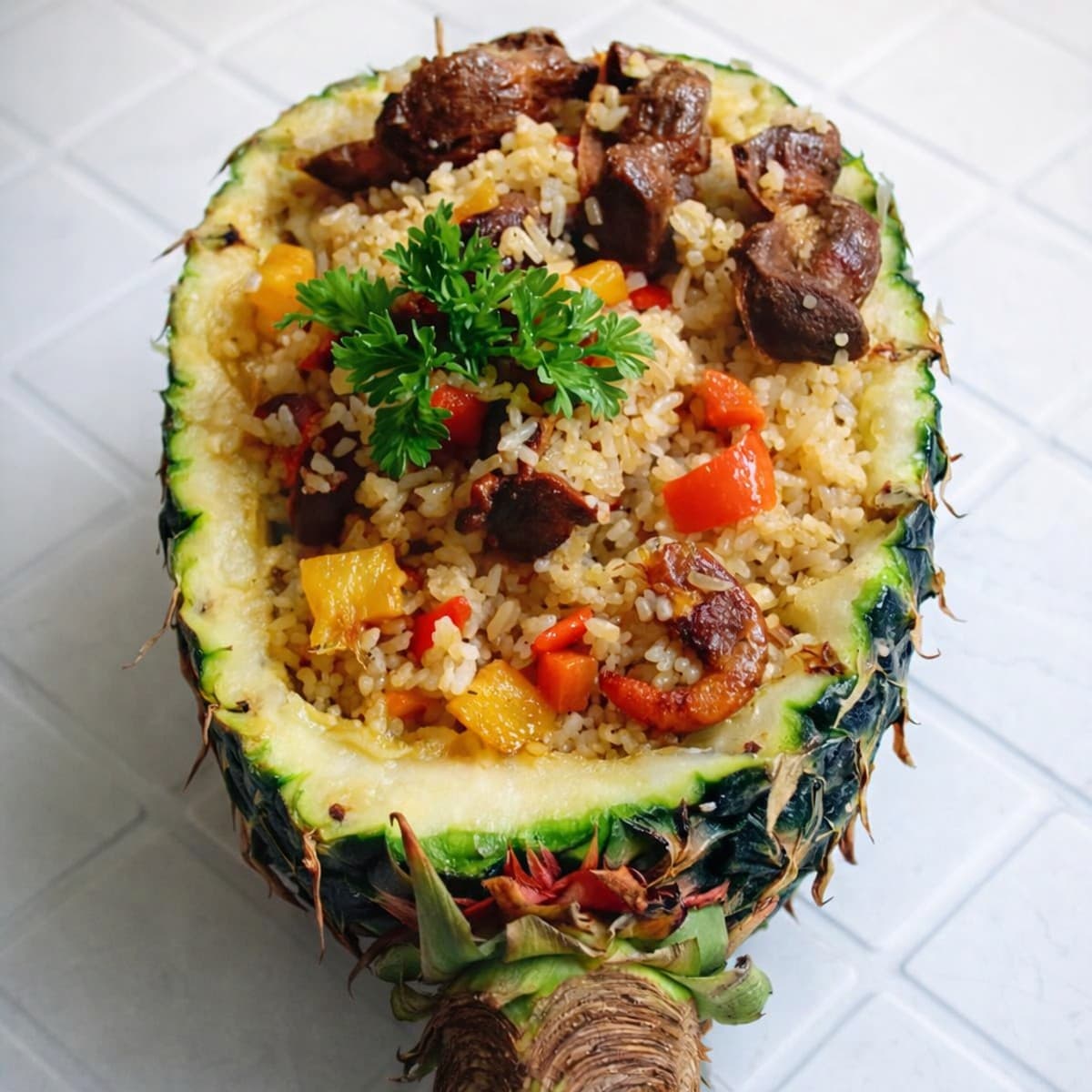 Riz gras à l’ananas aux gésiers