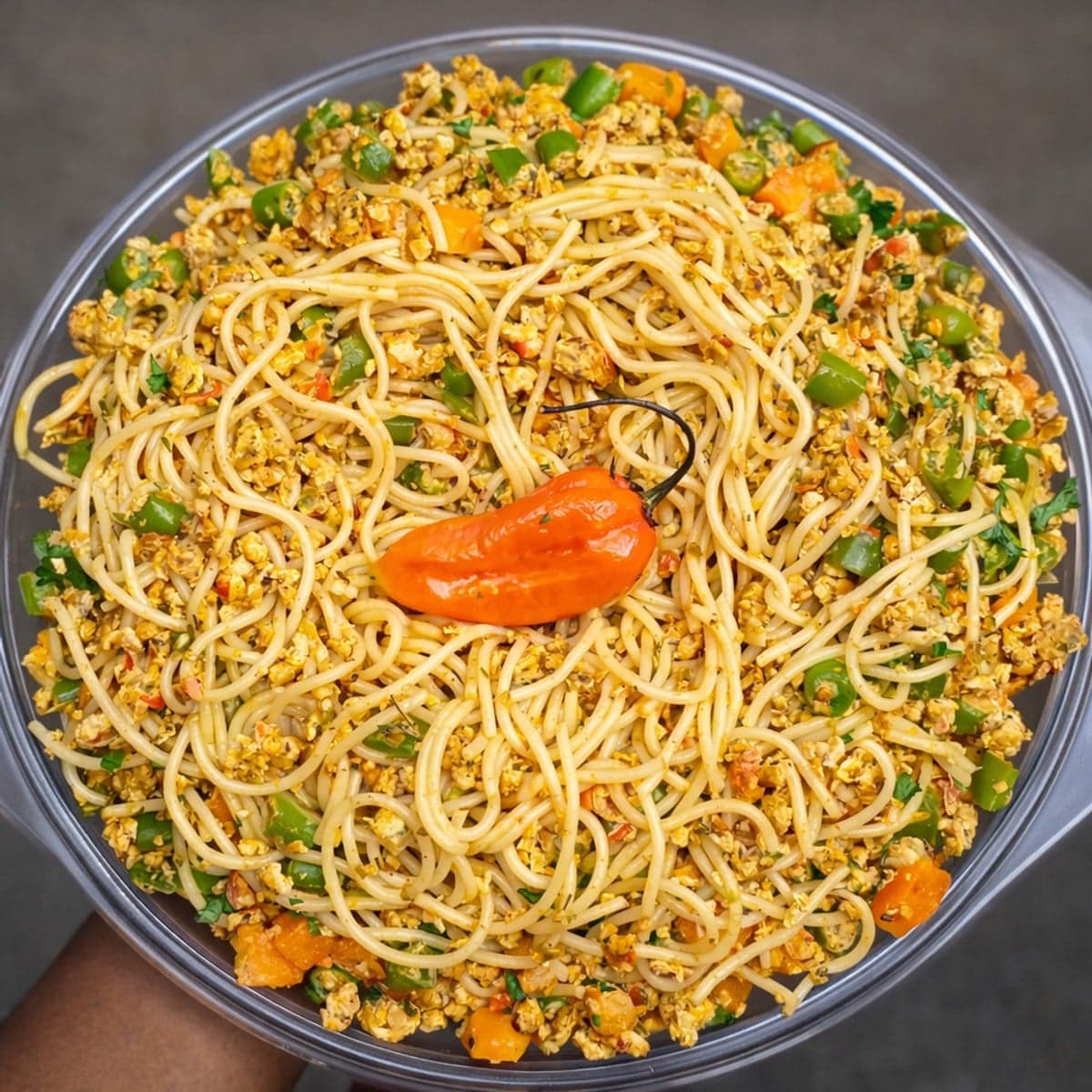 Spaghettis sautés aux œufs