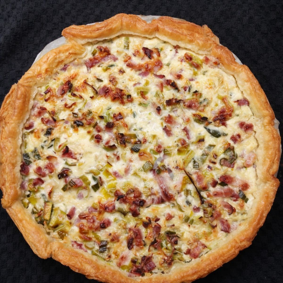 Tartre aux poireaux et lardons