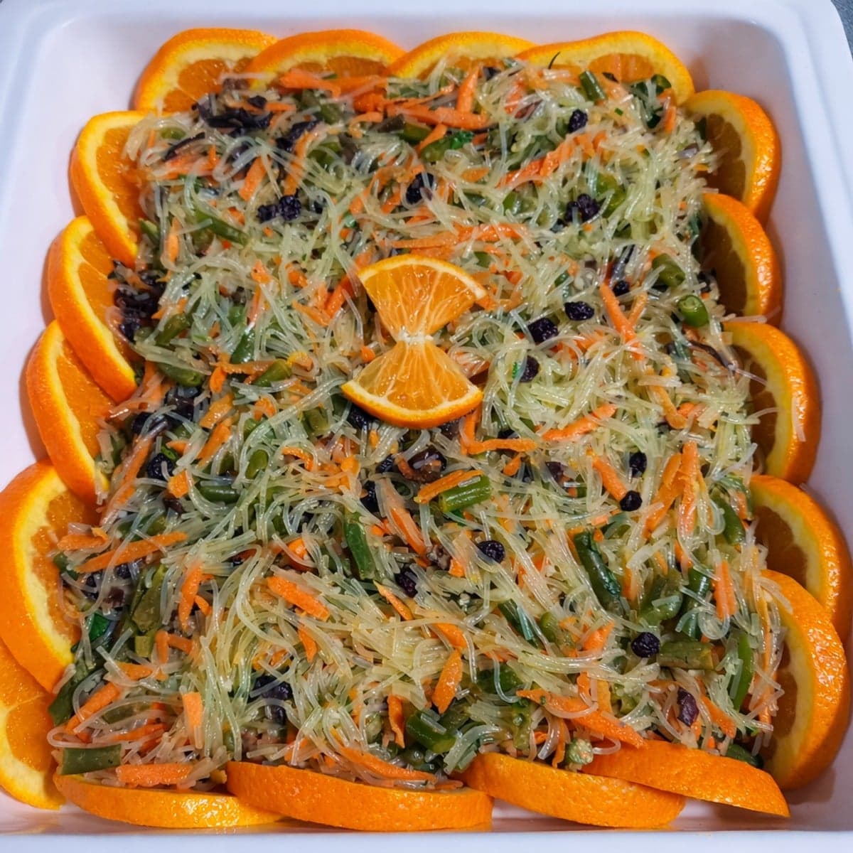 Vermicelles chinois aux champignons noirs et au jus d’orange