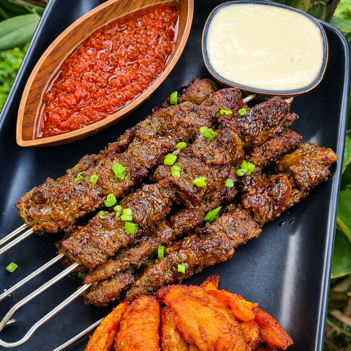 Brochettes de langue de boeuf grillées